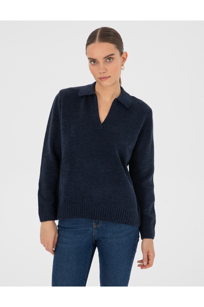Pierre Cardin Navy Blue Comfort Fit Polo Neck Sweater 50317226-Vr033