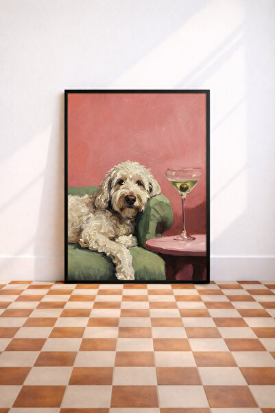 artera casa Cheers to the Good Life – Modern Köpek & Martini Duvar Tablosu