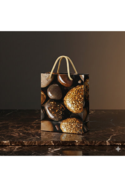 ÇABUKLAR Karton Çanta Körüklü Çakıl Taşları (14x20x8 cm) - 10 Adet