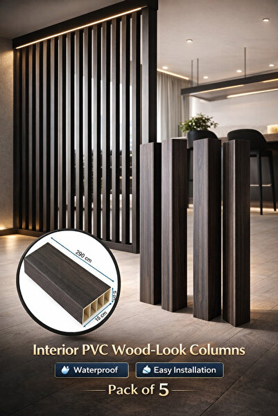 MADA تكسيات بديل خشب WPC داخلي مقاوم للماء حزمة من 5 قطع