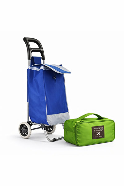 Generic عربة تسوق بعجلات قابلة للطي – شنطة تسوق كبيرة مقاومة للماء – عربية مق...