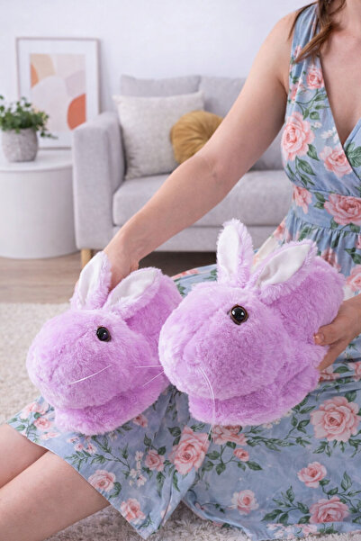 Behtah Kundura Плюшени пантофи с фигура на заек Домашни пантофи Домашни обувк...