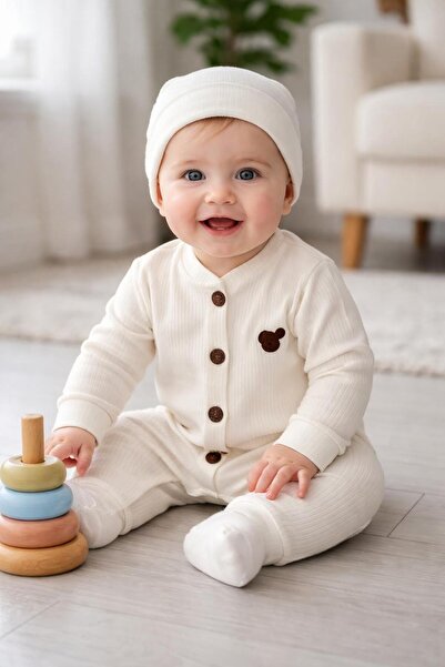 genel tr UNISEX ŞAPKALI BEBEK TULUMU