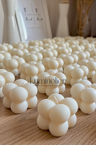 Luminolier Mini Bubble Soya Mum 20 Adet El Yapımı – Parafinsiz Nikah Nişan Ba...