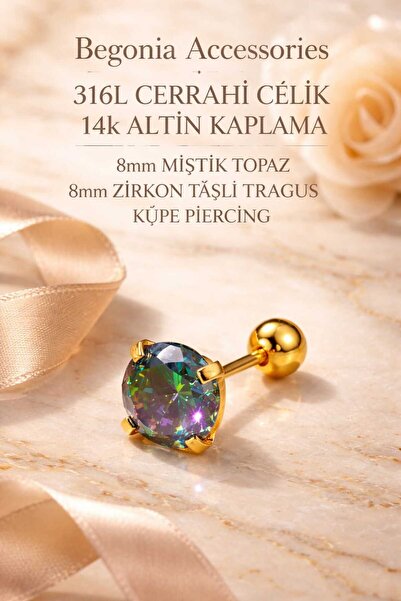 Begonia Accessories 316L Cerrahi Çelik Altın Kaplama Kararmaz Alerji Yapmaz Z...