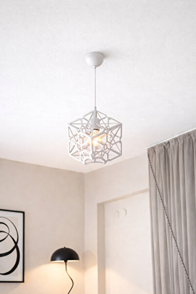 VENON Modern Alperim Tekli Kasa BEYAZ Sarkıt Tekli Avize Metal Avize Spor Avi...