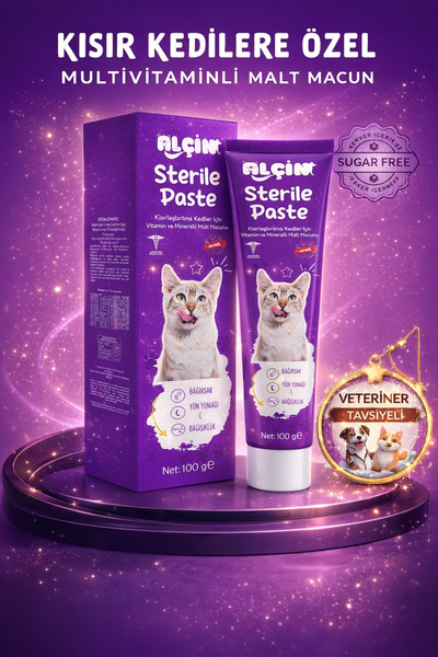 ALÇİN Kısır Kedilere özel Multivitaminli Malt Macun 100 gr (STERİLE PASTE)
