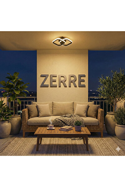 ZERRE Shop Avize NİVA Siyah Kare Yeni Süper GÜN IŞIĞI Ledli
