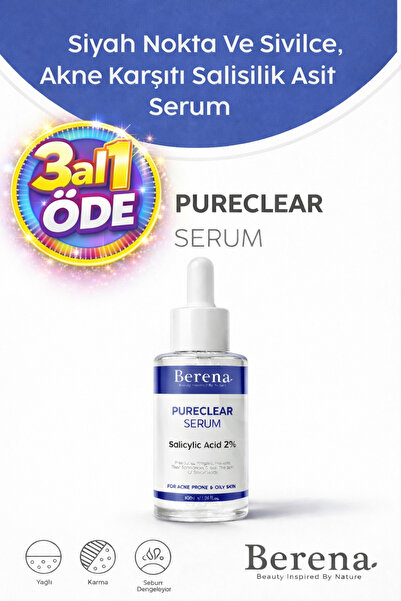 BERENA Akne Ve Sivilce & Siyah Nokta Karşıtı Salisilk Asit Cilt Bakım Serum 3...