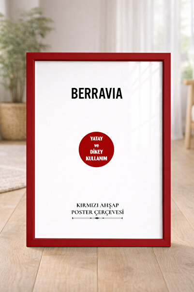 BERRAVIA Tablo, Poster, Resim Çerçevesi Ahşap Çerçeve - KIRMIZI