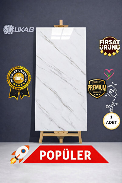 UKAB DEKOR Kendinden Yapışkanlı 3d Beyaz Esnek Köpük Pvc Duvar Paneli 30x60 c...