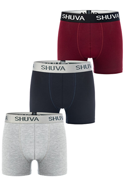 SHUVA Men's 3-Pack Boxer Cotton Pack Stretch Fabric Stretchy Comfortable Cut ...
