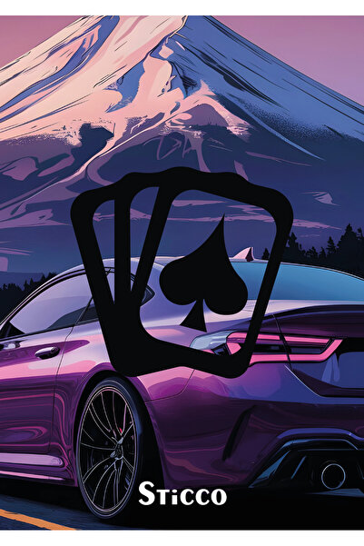 Sticco Joker Poker Kart Sticker - JDM Araba-Motosiklet Cam Etiket Sticker 18x...