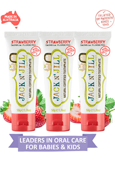 Jack N'Jill Jack N Jill Doğal Sertifikalı Diş Macunu - Çilek Aromalı 3’lü Pak...