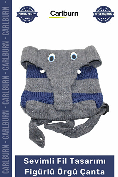 Carlburn # Geantă de umăr tricotată cu design drăguț cu elefant, elegantă, uș...