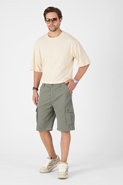 twentyfive25 Ανδρικό σορτς κάπρι με κανονική εφαρμογή και τσέπες cargo