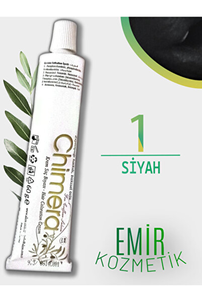 CHİMERA Yarı Bitkisel Saç Boyası No 1 - Siyah 60ml