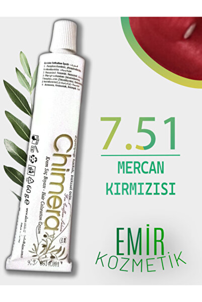 CHİMERA Yarı Bitkisel Saç Boyası No 7.51 - Mercan Kırmızı 60ml