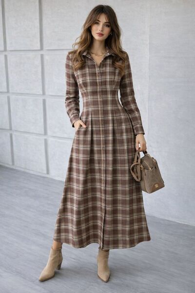 Vesua EKOSELİ DÜĞMELİ BELDEN OTUTTURMALI CEPLİ GÖMLEK ELBİSE