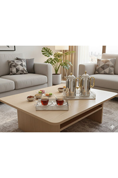 Generic ✨ طقم ضيافة أنيق — ترمسان للشاي والقهوة وصينيتان تقديم بتصميم فاخر ✨ت...