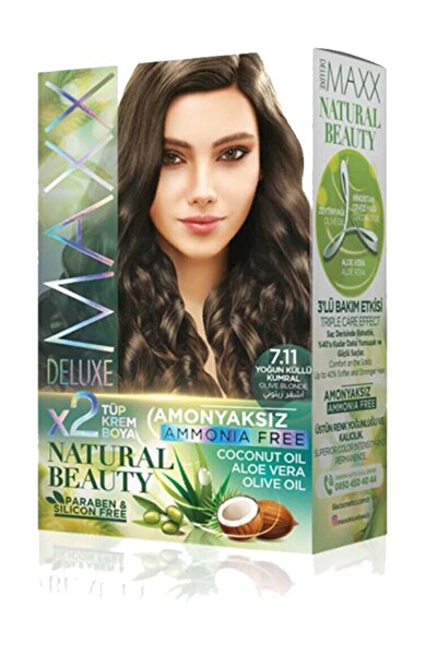 MAXX DELUXE Ammonia-Free Natural Beauty Hair Dye - 7.11 Intense Ashy Brown