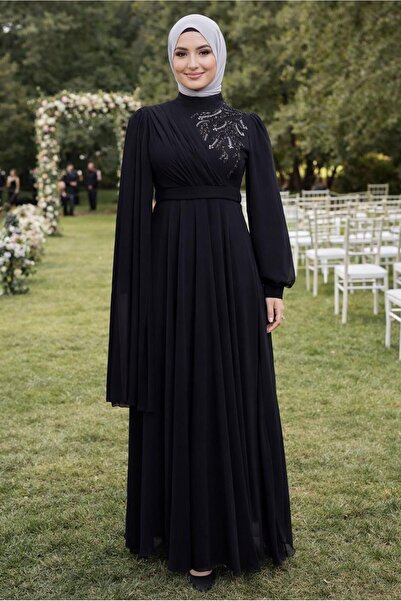 Alvina BÜYÜK BEDEN ŞİFON ABİYE ELBİSE 50406