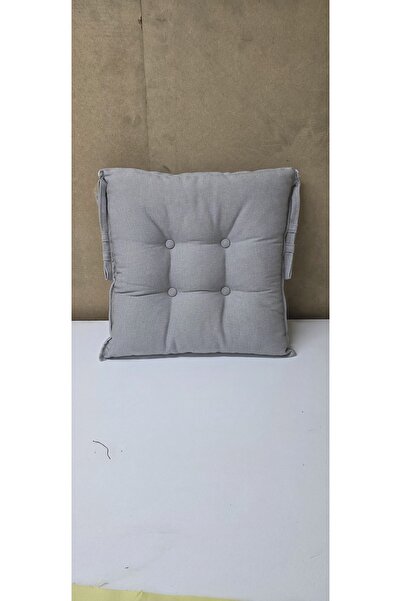 Zümrüdüanka Handmade gri düğmeli Minder