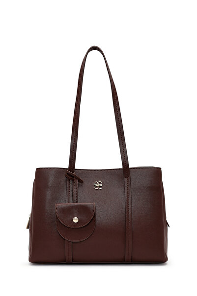 Derimod Дамска кафява чанта през рамо с аксесоари 25ABD237818