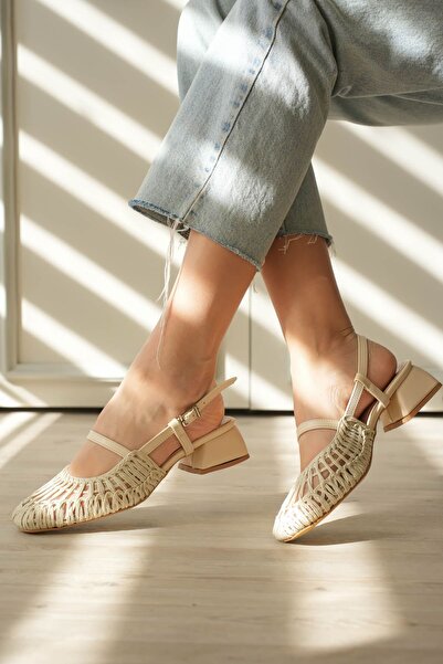 MODAADAM Дамски плетени обувки Cerny с нисък ток - кафяви