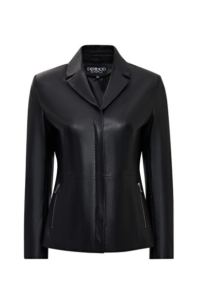 Derimod Helen Kadın Siyah Deri Ceket 25WGE56101M