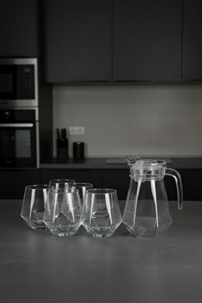 İpek Porselen 7’Li Cam Sürahi Ve Bardak Seti – 1400 Ml Sürahi / 340 Ml Bardak