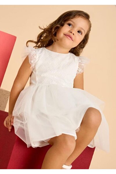 MAYORAL МОМИЧЕШКА РОКЛЯ ОТ ТЮЛ С ПАЙЕТИ 3914 GKM0263