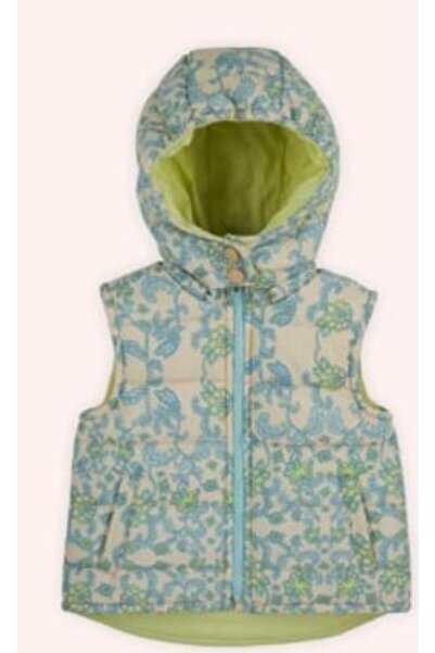 Panço KIZ ÇOCUK ÇİÇEK DESENLİ MİCRO YELEK GK7004
