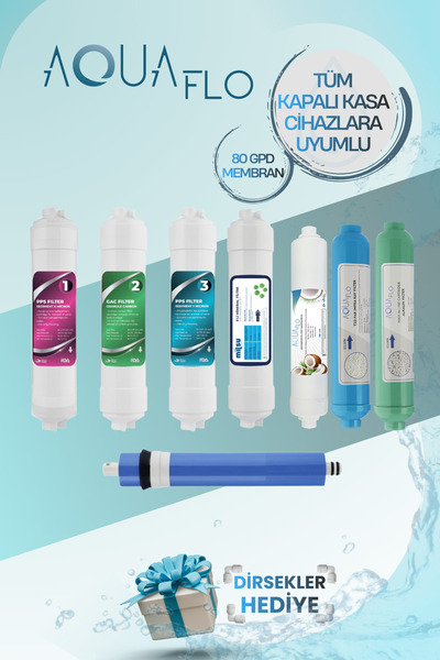 AQUAFLO Kapalı Kasa Su Arıtma Cihazı 12li Filtresi Standart Membran Set (MKR)