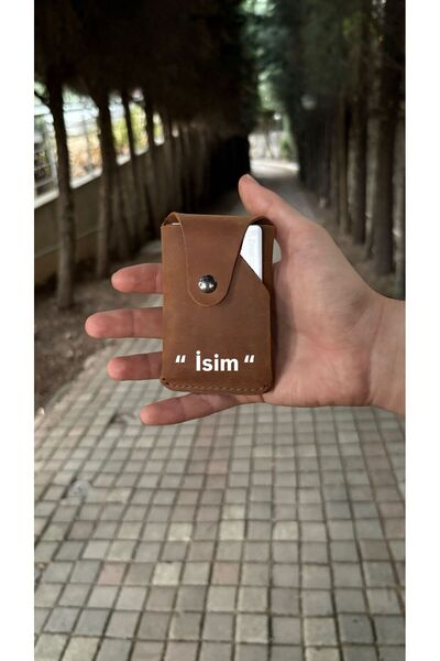 ÖzkanAccessory Ascella Leather Unisex Card Holder Wallet with Keychain Gift