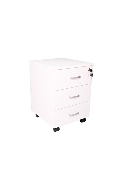 Ofisbazaar 3 Çekmeceli Kilitli Tekerlekli Keson | 60x45x40 cm 18 mm Suntalam ...