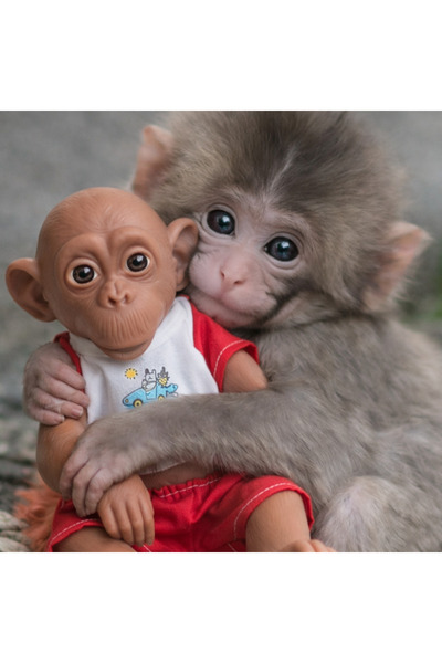 ARI TOYS Oyuncak Maymun Diego-35cm Gerçekçi Et Dokulu-renkli Şortlu