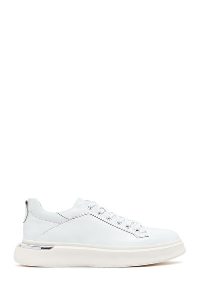 Derimod Men's White Lace-Up Thick Soled Leather Sneaker 25Sfd676818