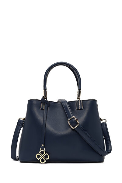 Derimod Women's Navy Blue Long Strap Accessory Detailed Shoulder Bag 25Wbd262718