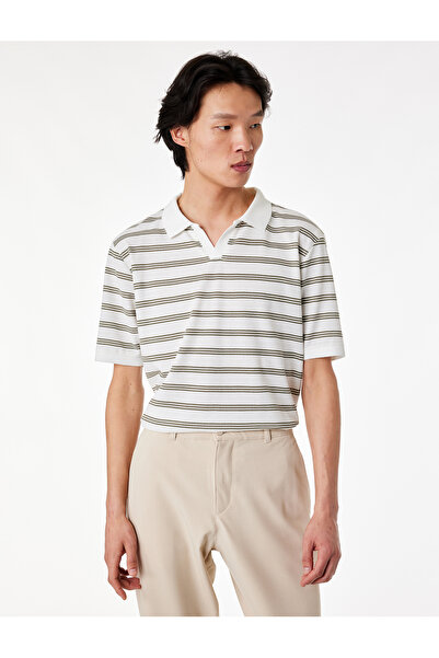 Koton Regular Fit Short Sleeve Striped Polo Collar T-Shirt
