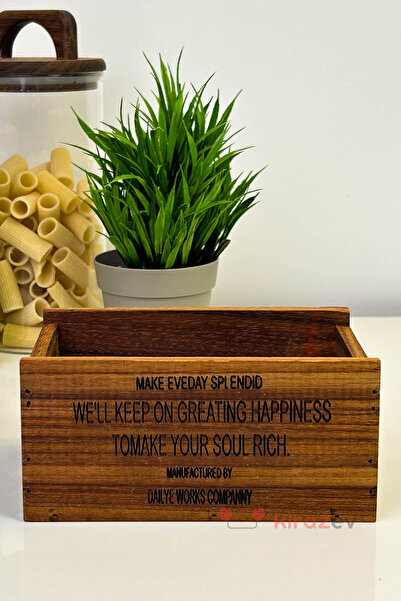 KirazEv Ahşap Çok Amaçlı Kutu Küçük , Organizer, Yağdanlık, Banyo Organizer