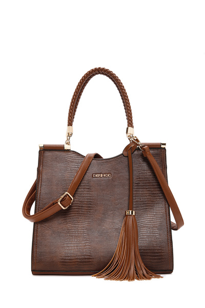 Derimod Geantă de umăr cu curea lungă cu imprimeu maro pentru femei 25WBD263340