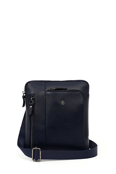Derimod Geantă Messenger din piele albastru bleumarin pentru bărbați 21SBD3102FT