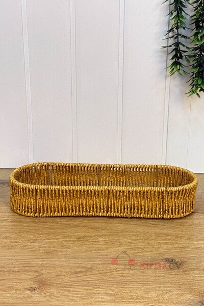 KirazEv Rattan Uzun Organizer Sepet 30x12cm
