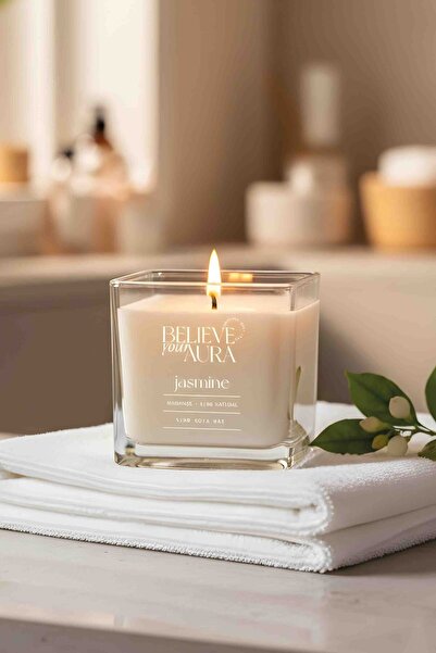 Believe Your Aura Yasemin Kokulu Mum - %100 Soya Mumu Paşabahçe Magnolia Kase...
