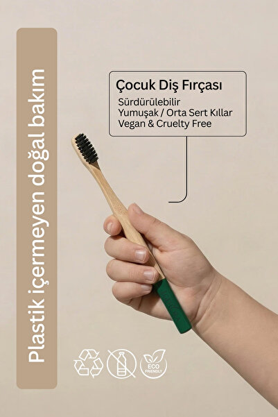 Bambu Diş Fırçası  Çocuk Yeşil