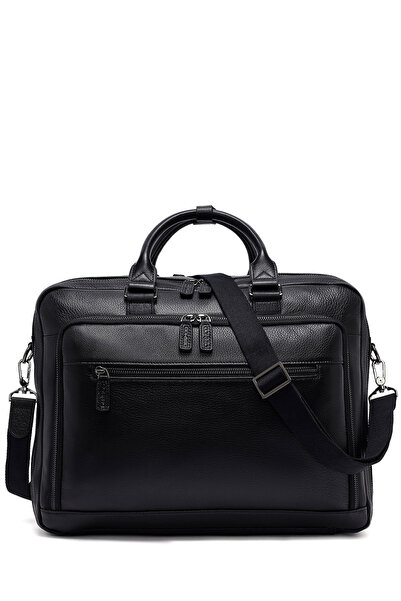 Derimod Men's Black Long Strap Leather Briefcase 25Sbd3014Ft