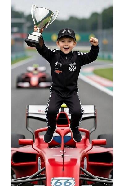 Lizsa Unisex Çocuk F1 Yarış Sürücüsü Araba Yarışcısı Formula Yarışçı Pilot Ko...