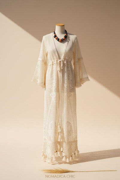 Su Koleksiyon Women's Cotton Woven Mesh Rhapsody Kaftan