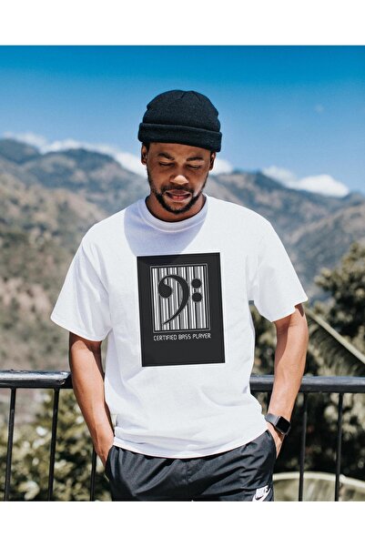 Herşey Nota Тениска с музикална нота Fa Key, унисекс, 100% памук